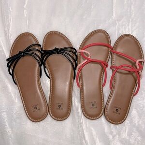 Bundle lot of 2 pairs Shade and Shore Shoes sandals size 9